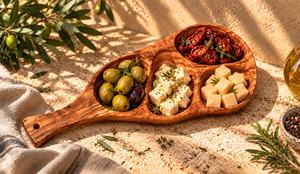 Snack and antipasti bowl with handle
