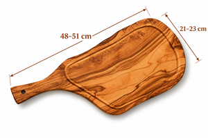 Steak board with handle and juice groove