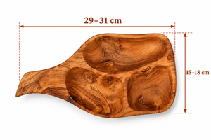 Serving tray with 3 compartments