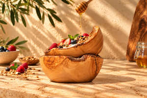 Rustic olive wood bowls - individually and in a set of 2