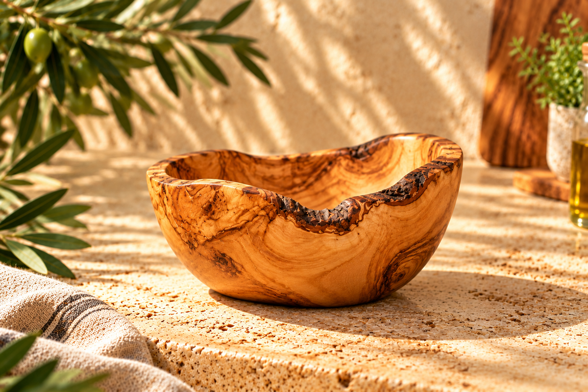 Rustic olive wood bowls - individually and in a set of 2