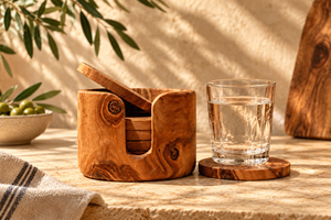 Glasuntersetzer im 6er-Set mit Halter