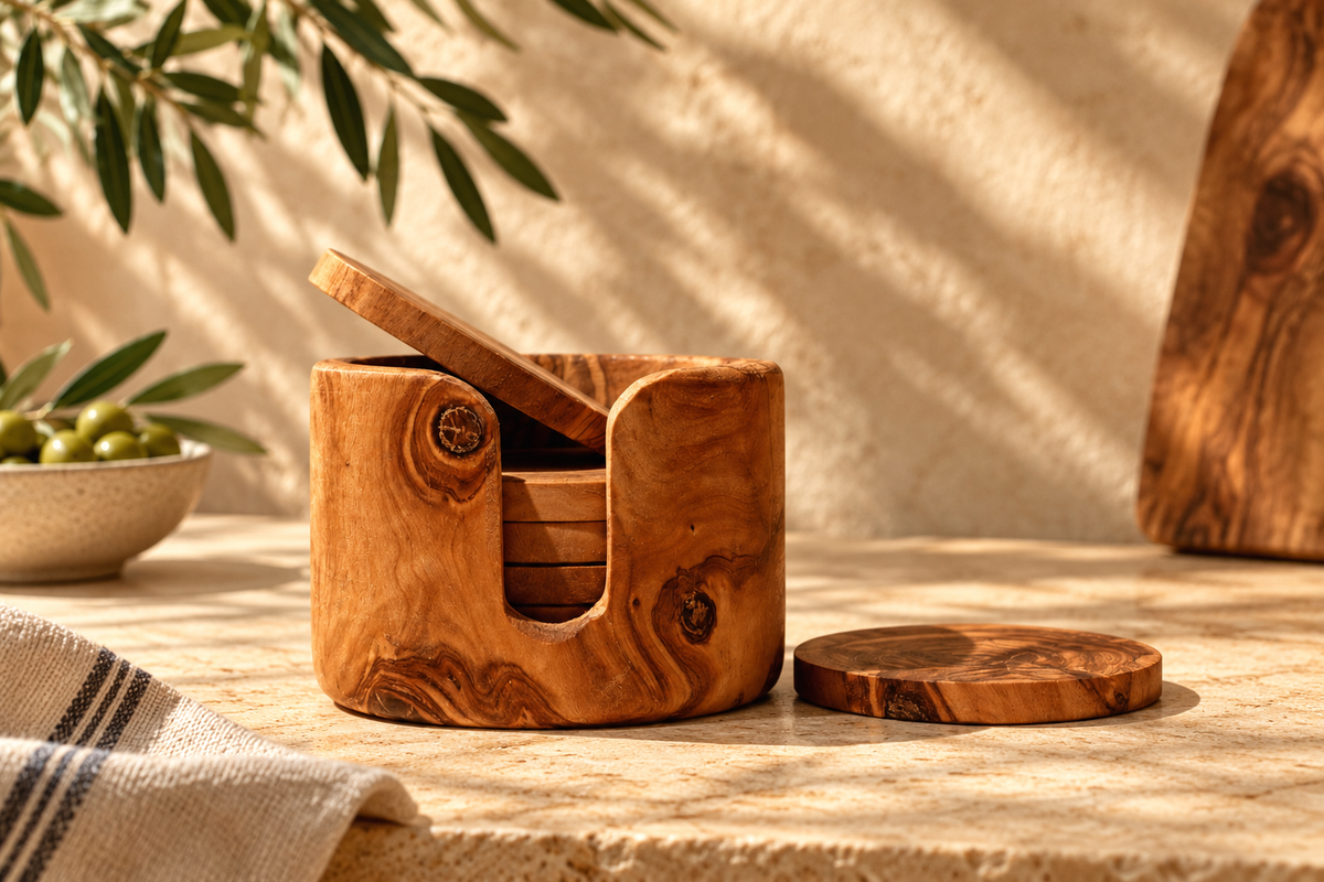 Glasuntersetzer im 6er-Set mit Halter